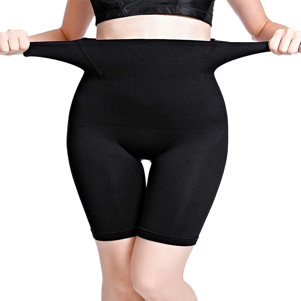 Women’S Body Shaper Shorts High Waist Shapewear Tummy Control Slimmer Power Panty Trainer Underwear plus Size, Black