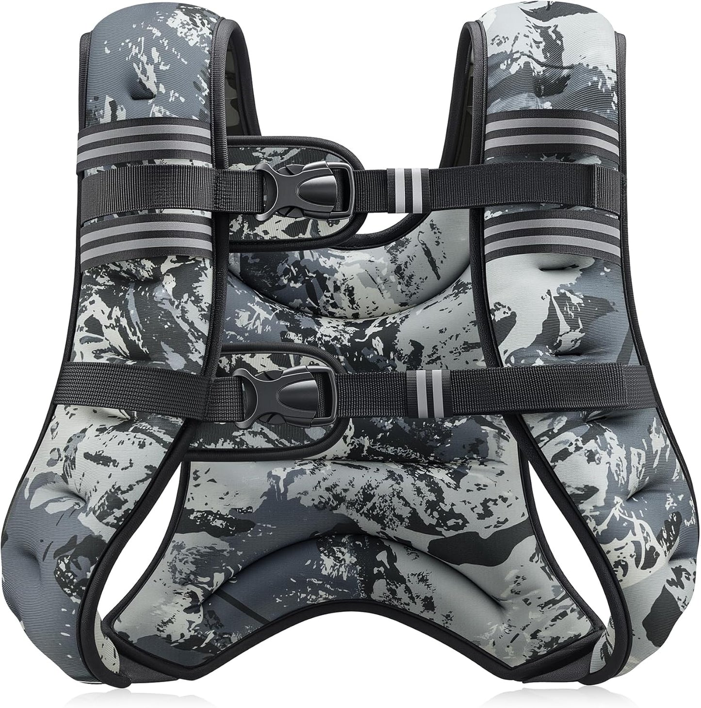 Weighted Vest, 6Lb/8Lb/12Lb/16Lb/20Lb/25Lb/30Lb Weight Vest with Reflective Stripe for Workout, Strength Training, Running, Fitness, Muscle Building, Weight Loss, Weightlifting