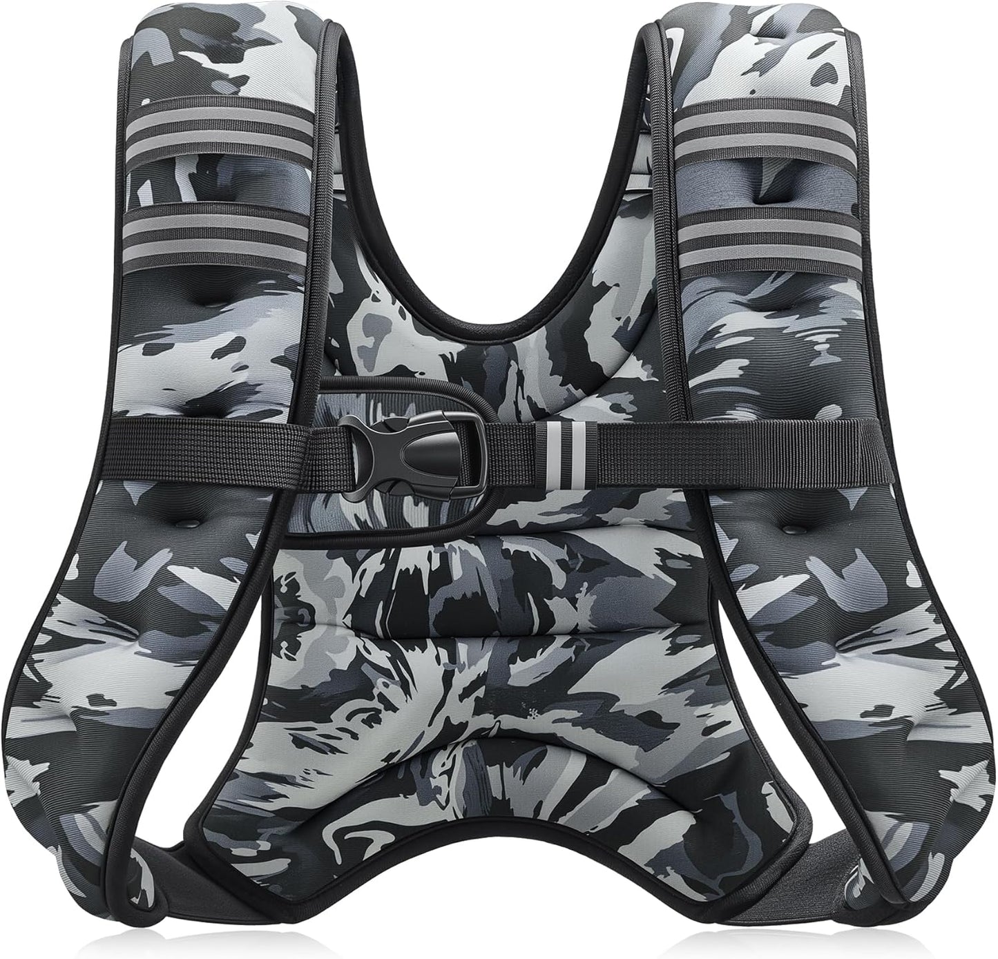 Weighted Vest, 6Lb/8Lb/12Lb/16Lb/20Lb/25Lb/30Lb Weight Vest with Reflective Stripe for Workout, Strength Training, Running, Fitness, Muscle Building, Weight Loss, Weightlifting