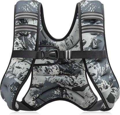 Weighted Vest, 6Lb/8Lb/12Lb/16Lb/20Lb/25Lb/30Lb Weight Vest with Reflective Stripe for Workout, Strength Training, Running, Fitness, Muscle Building, Weight Loss, Weightlifting