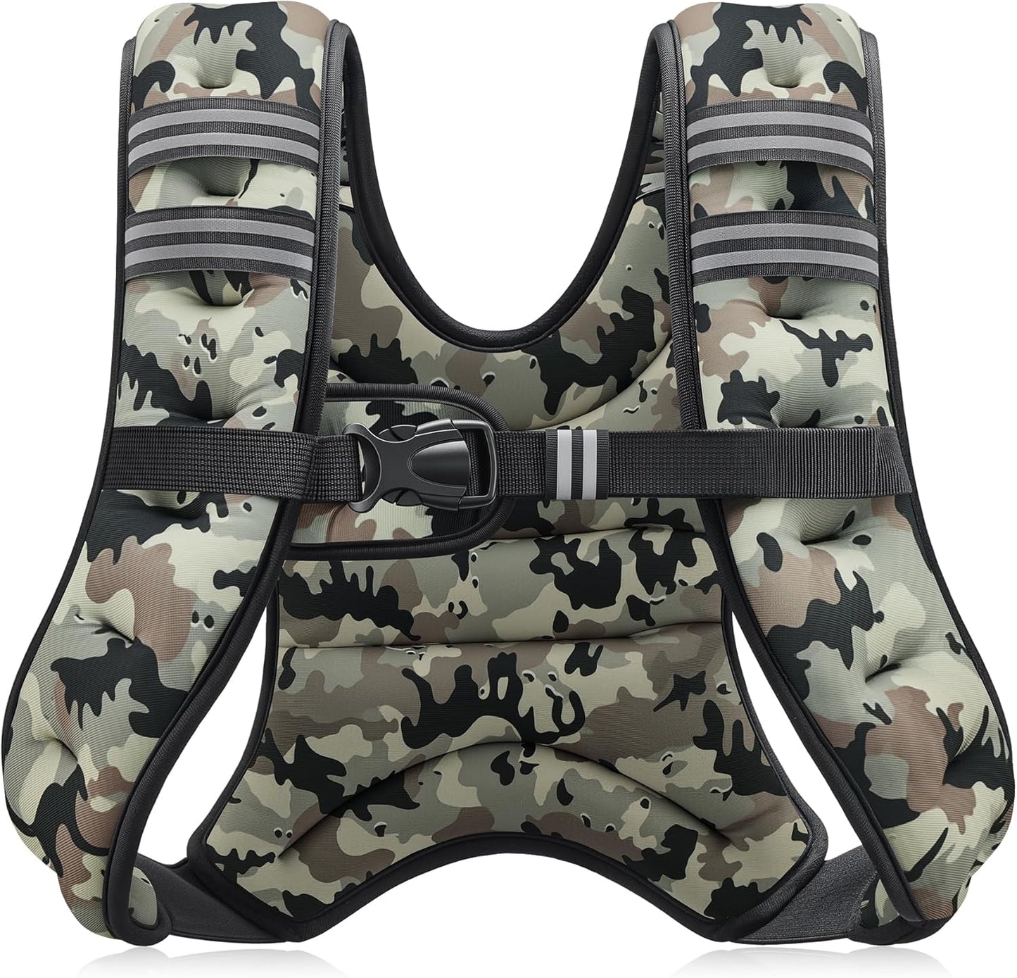 Weighted Vest, 6Lb/8Lb/12Lb/16Lb/20Lb/25Lb/30Lb Weight Vest with Reflective Stripe for Workout, Strength Training, Running, Fitness, Muscle Building, Weight Loss, Weightlifting