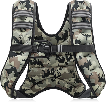 Weighted Vest, 6Lb/8Lb/12Lb/16Lb/20Lb/25Lb/30Lb Weight Vest with Reflective Stripe for Workout, Strength Training, Running, Fitness, Muscle Building, Weight Loss, Weightlifting