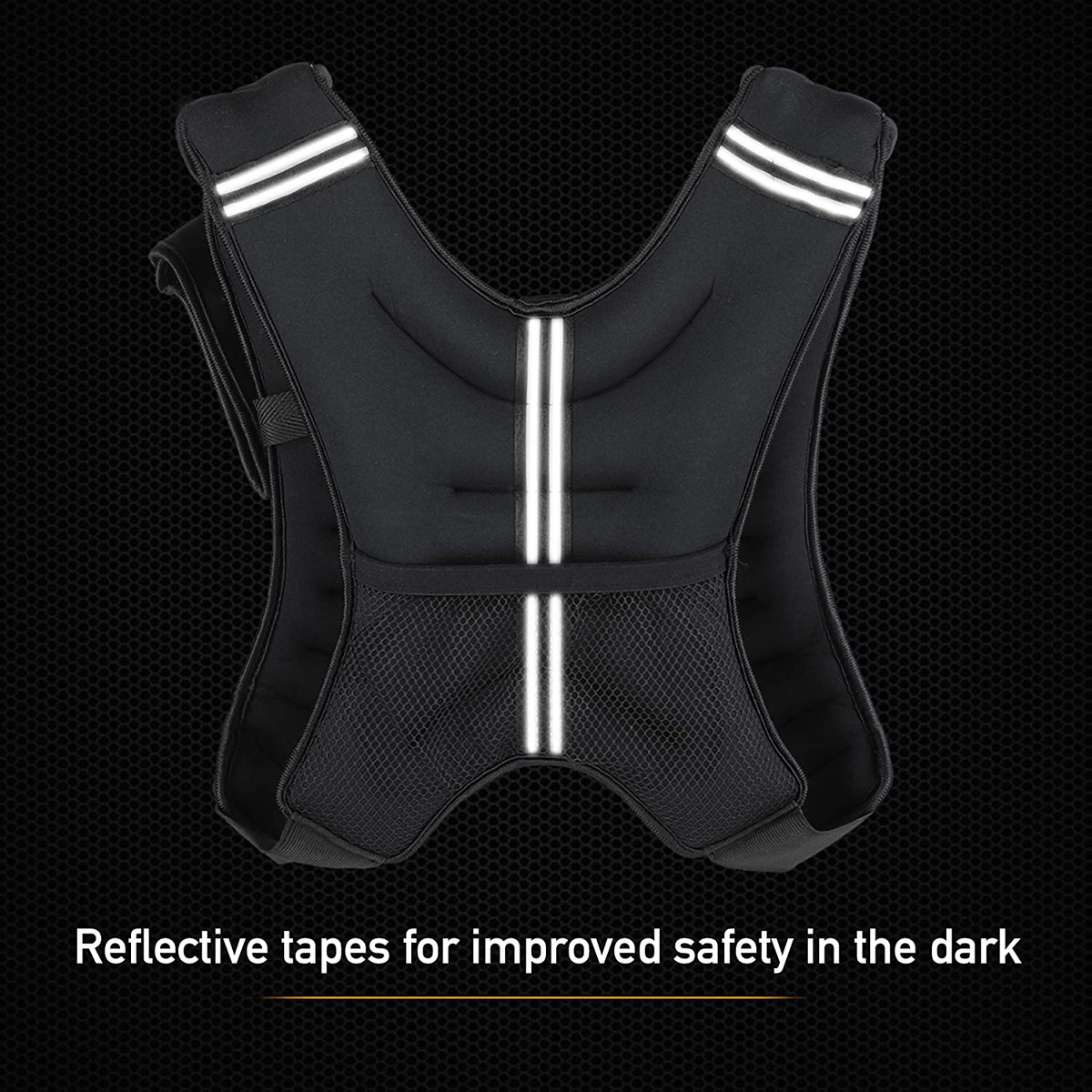 Weighted Vest, 6Lb/8Lb/12Lb/16Lb/20Lb/25Lb/30Lb Weight Vest with Reflective Stripe for Workout, Strength Training, Running, Fitness, Muscle Building, Weight Loss, Weightlifting