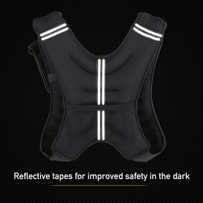 Weighted Vest, 6Lb/8Lb/12Lb/16Lb/20Lb/25Lb/30Lb Weight Vest with Reflective Stripe for Workout, Strength Training, Running, Fitness, Muscle Building, Weight Loss, Weightlifting