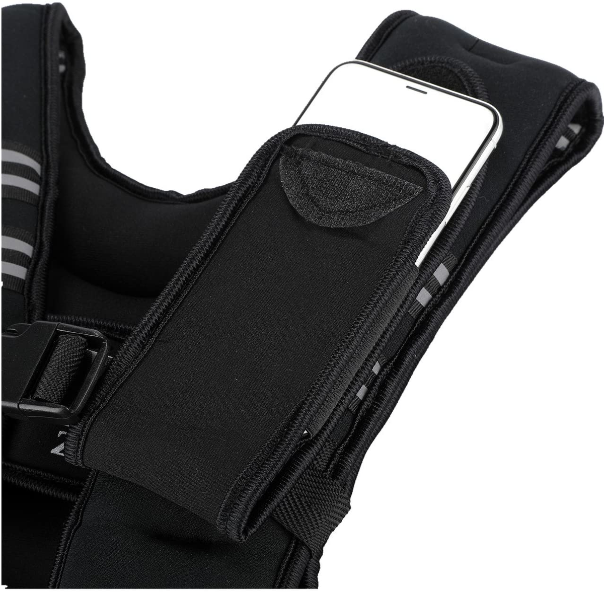 Weighted Vest, 6Lb/8Lb/12Lb/16Lb/20Lb/25Lb/30Lb Weight Vest with Reflective Stripe for Workout, Strength Training, Running, Fitness, Muscle Building, Weight Loss, Weightlifting